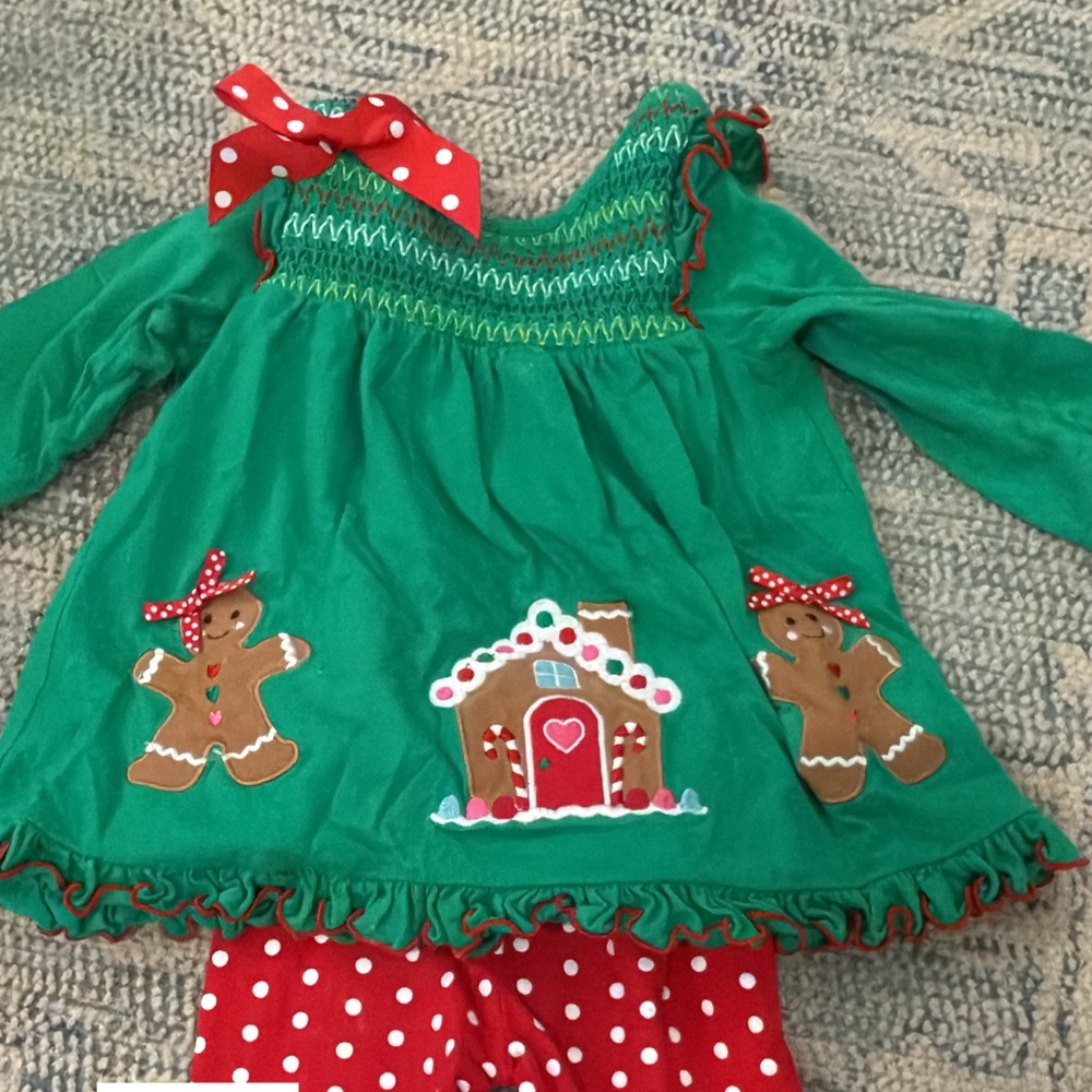 Festive Green and Red Gingerbread Outfit
